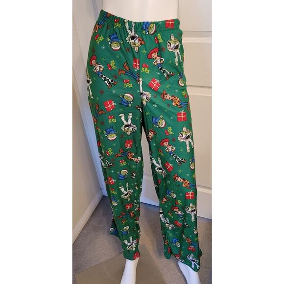 Disney Pixar Toy Story 4 Holiday Pajama Set Green Size XL Buzz Woody Jessie NWT - Picture 4 of 12